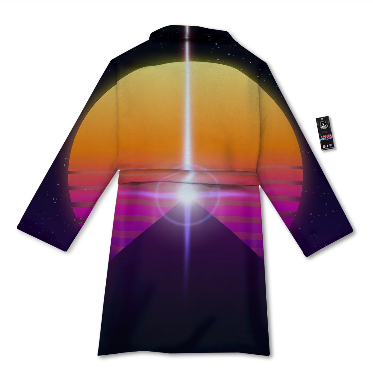 Pyramid Synthwave Print Bathrobe-grizzshop