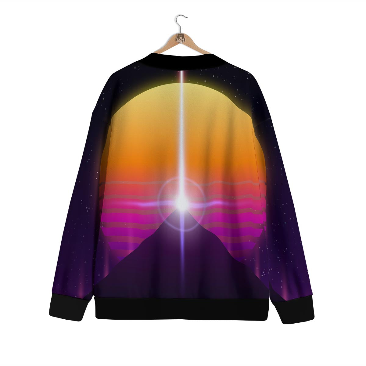 Pyramid Synthwave Print Cardigan-grizzshop