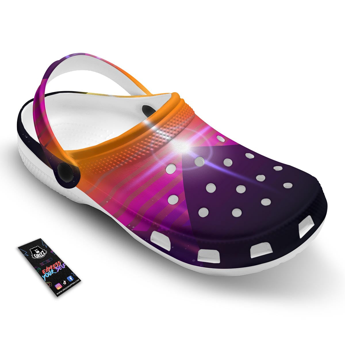 Pyramid Synthwave Print Clog-grizzshop