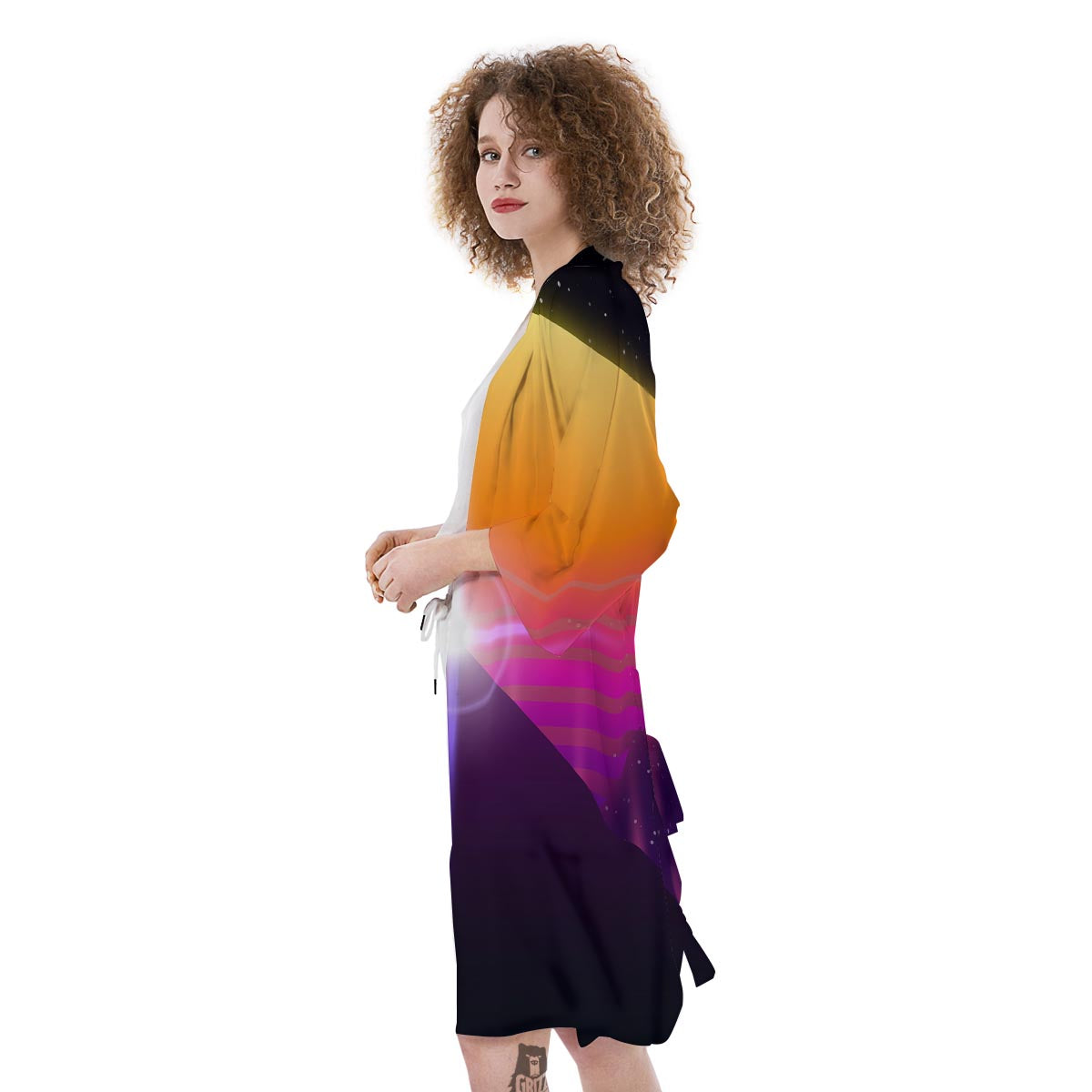 Pyramid Synthwave Print Kimono-grizzshop