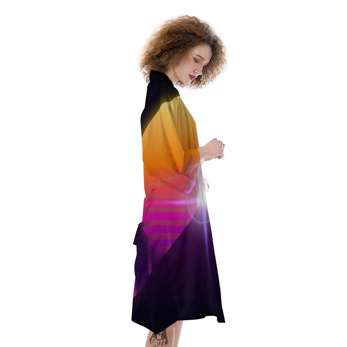 Pyramid Synthwave Print Kimono-grizzshop