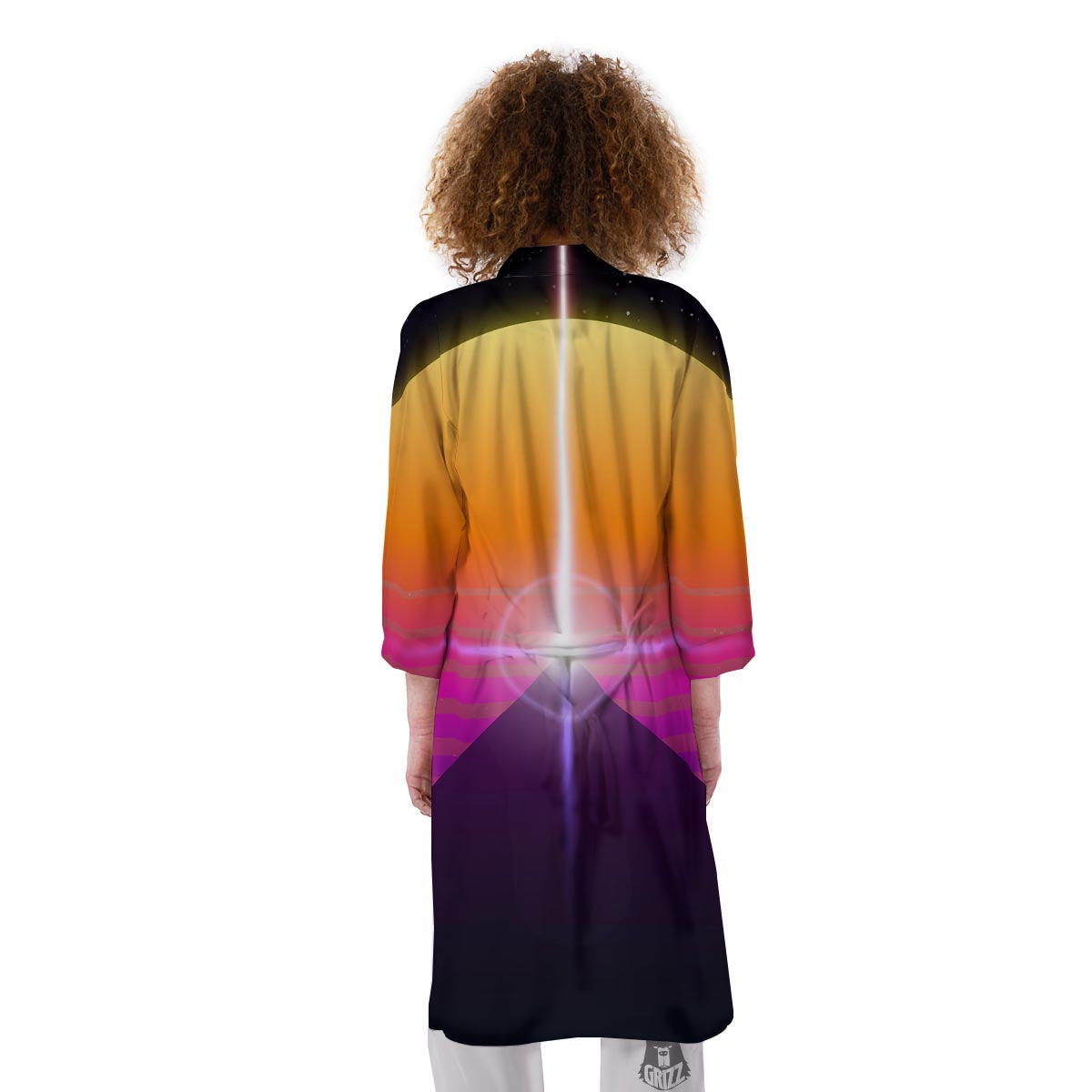 Pyramid Synthwave Print Kimono-grizzshop