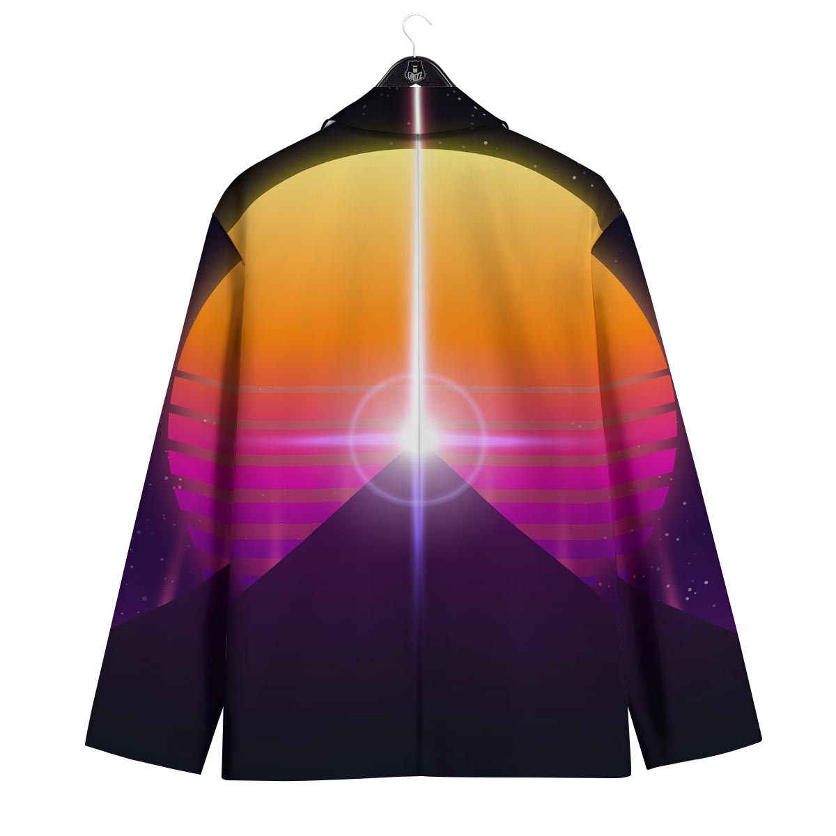 Pyramid Synthwave Print Men's Sport Coat-grizzshop