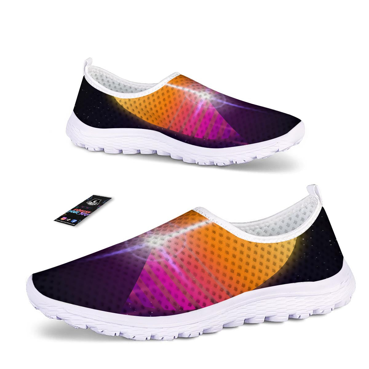 Pyramid Synthwave Print Nurse Shoes-grizzshop