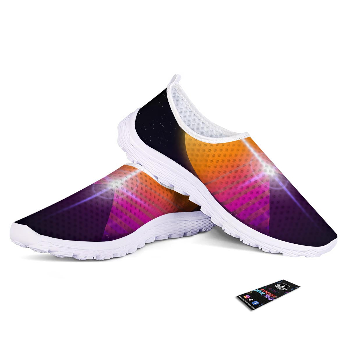 Pyramid Synthwave Print Nurse Shoes-grizzshop