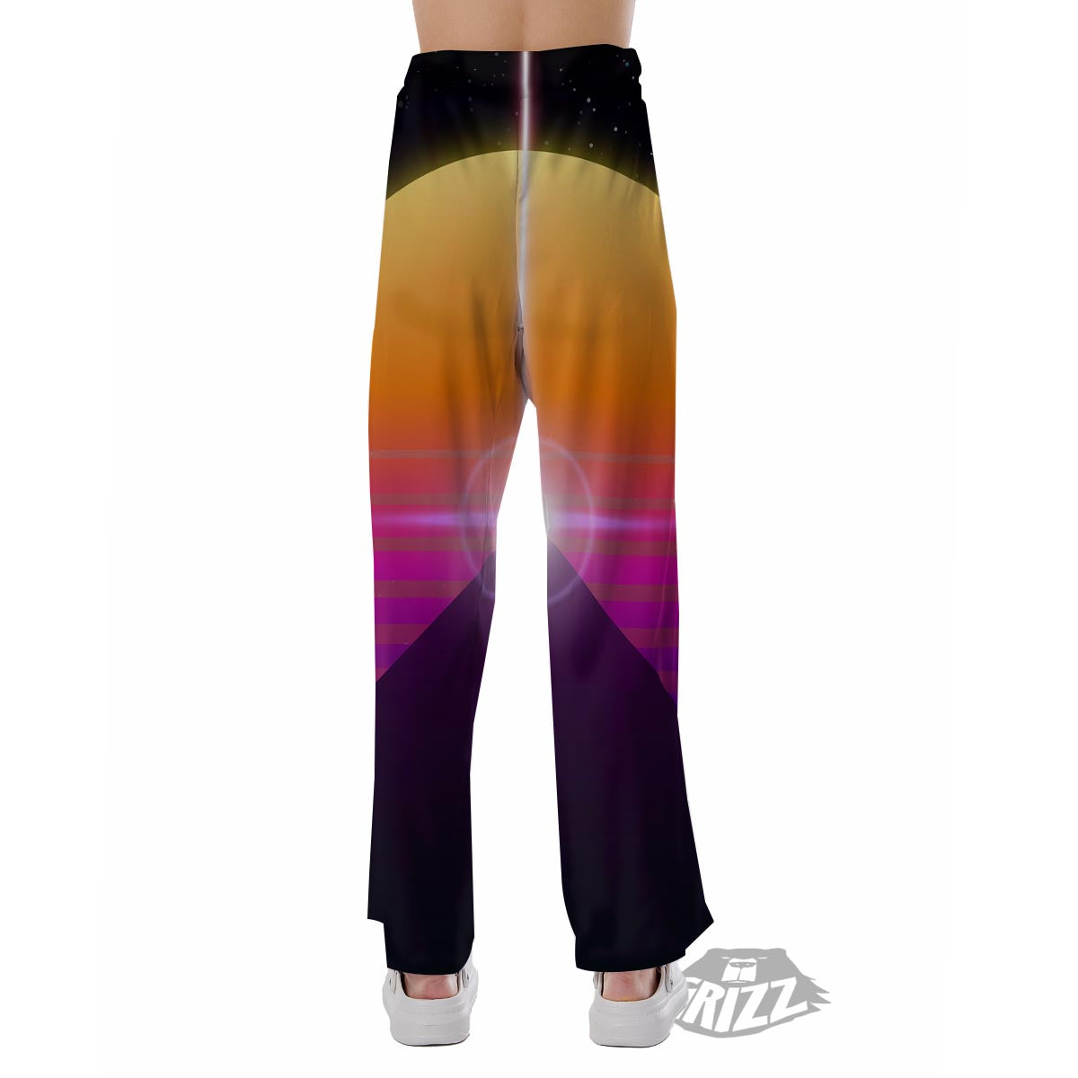 Pyramid Synthwave Print Pajama Pants-grizzshop