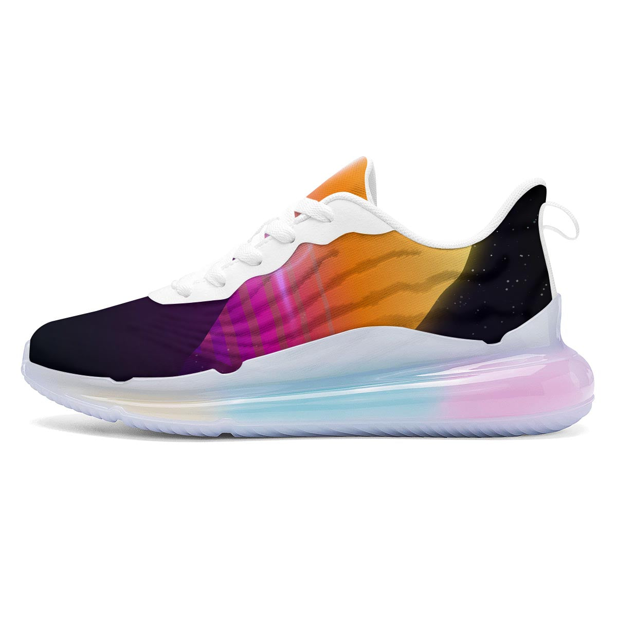 Pyramid Synthwave Print Running Sneakers-grizzshop