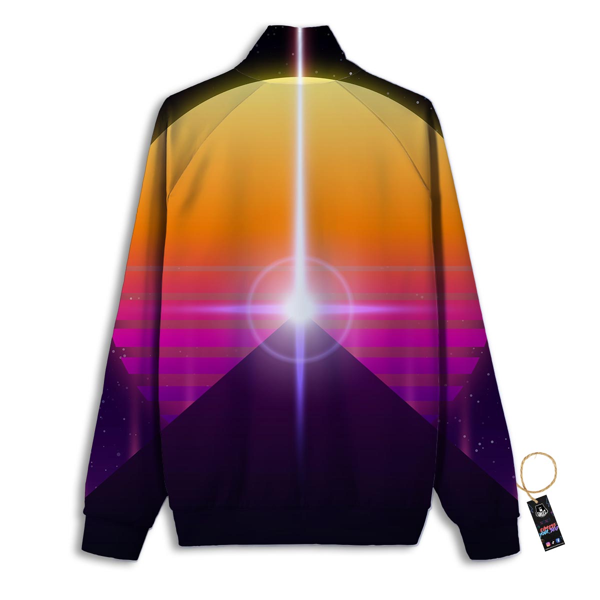 Pyramid Synthwave Print Track Jacket-grizzshop