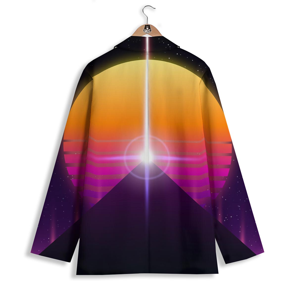 Pyramid Synthwave Print Women's Blazer-grizzshop