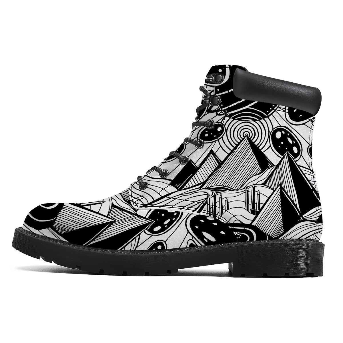 Pyramid UFO Print Boots-grizzshop