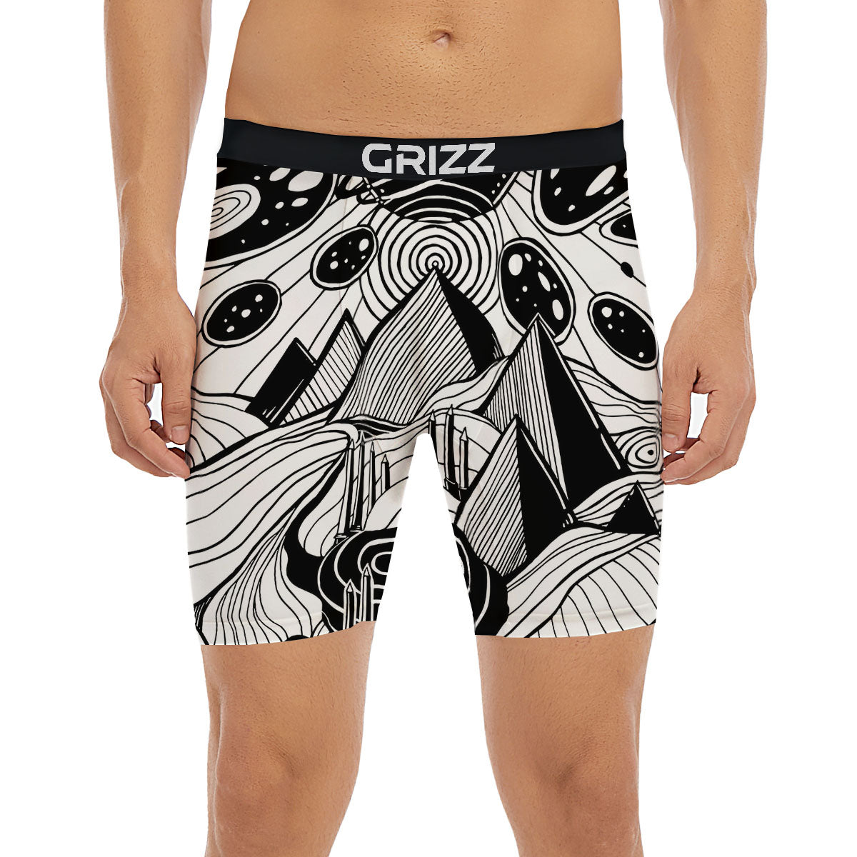 Pyramid UFO Print Boxer Briefs-grizzshop