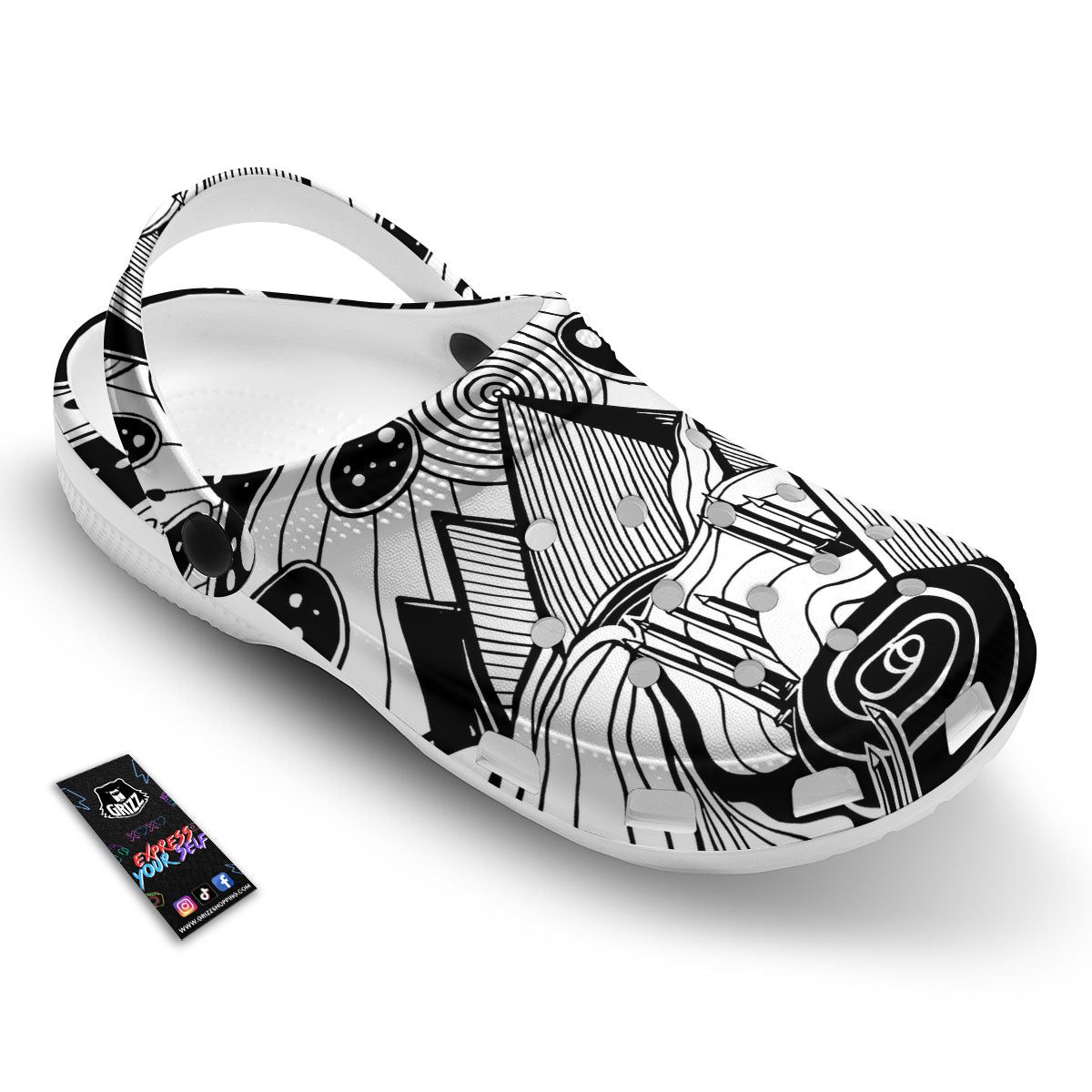 Pyramid UFO Print Clog-grizzshop