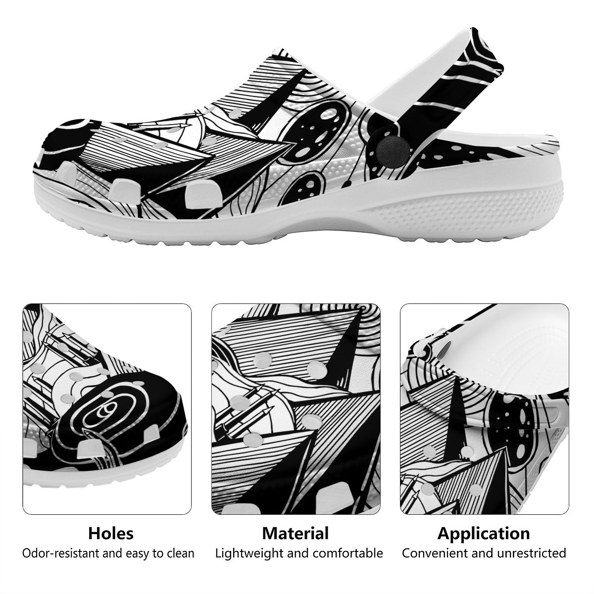 Pyramid UFO Print Clog-grizzshop