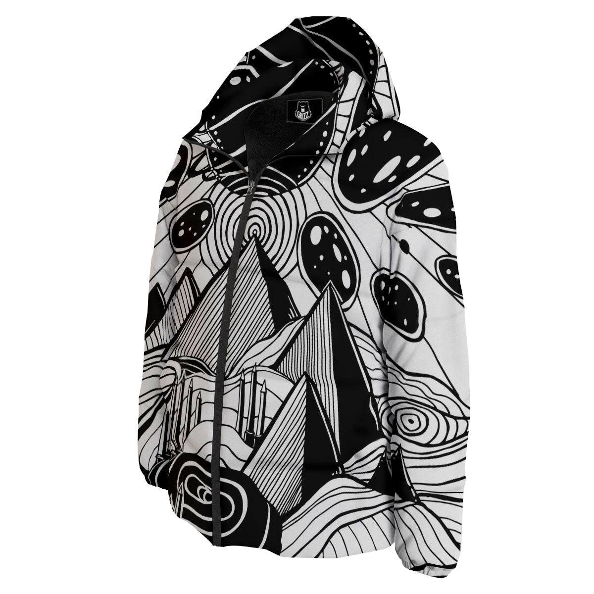 Pyramid UFO Print Down Jacket-grizzshop