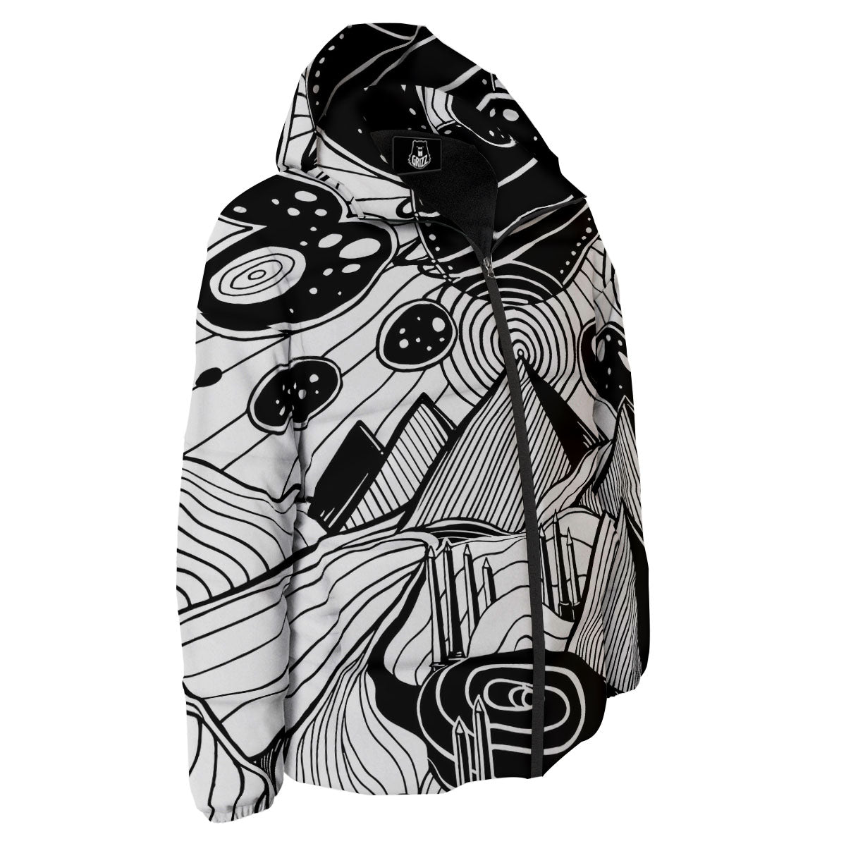 Pyramid UFO Print Down Jacket-grizzshop
