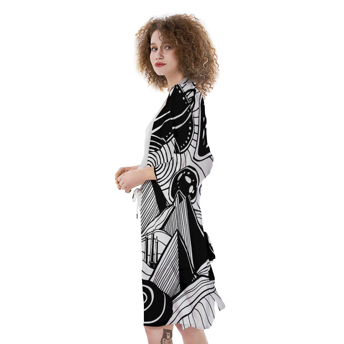 Pyramid UFO Print Kimono-grizzshop