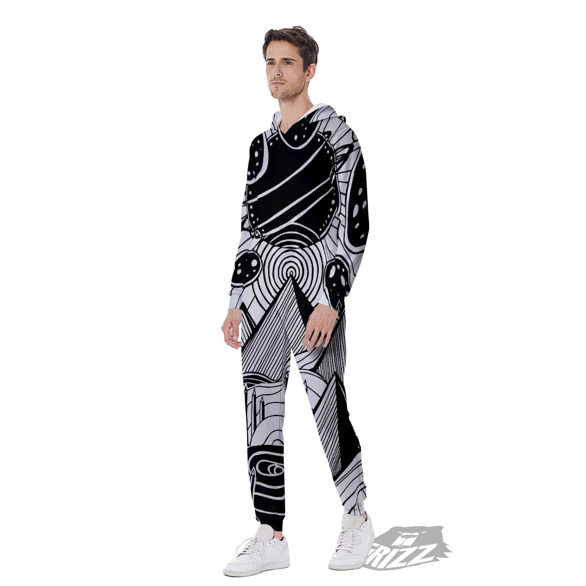 Pyramid UFO Print Men's Jumpsuit-grizzshop