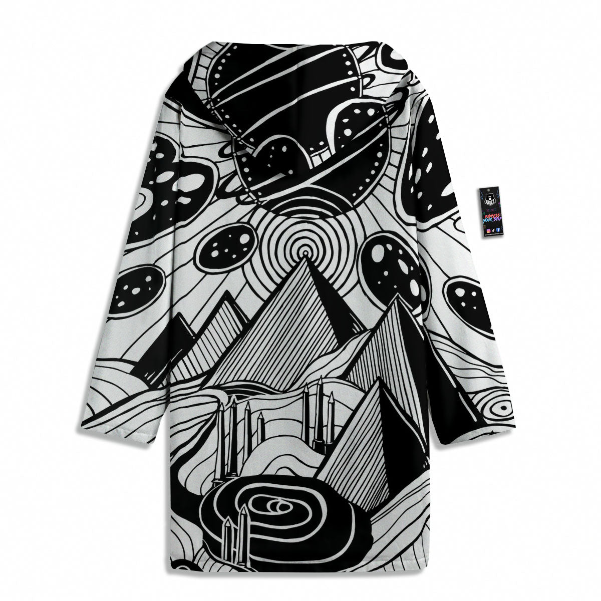 Pyramid UFO Print Men's Windbreaker Jacket-grizzshop