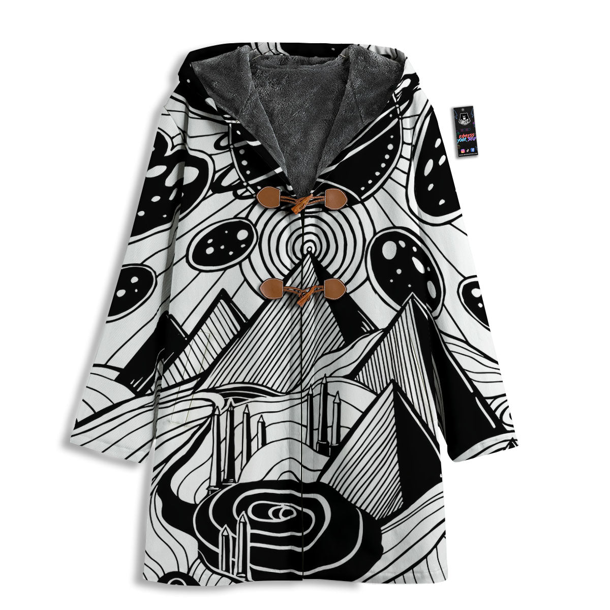 Pyramid UFO Print Men's Windbreaker Jacket-grizzshop