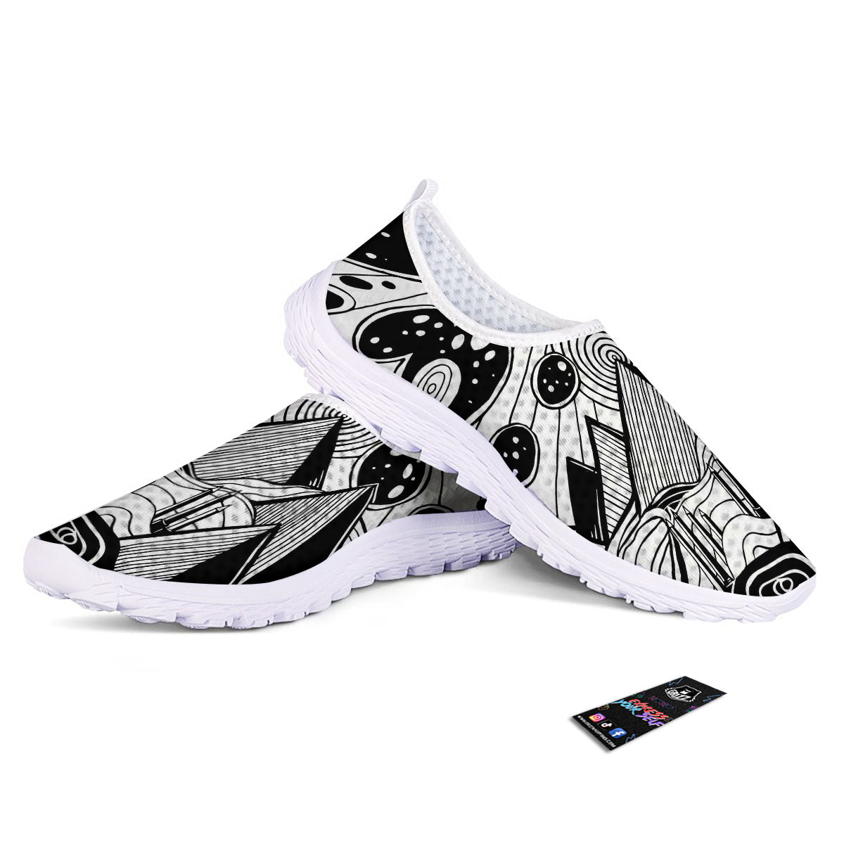 Pyramid UFO Print Nurse Shoes-grizzshop