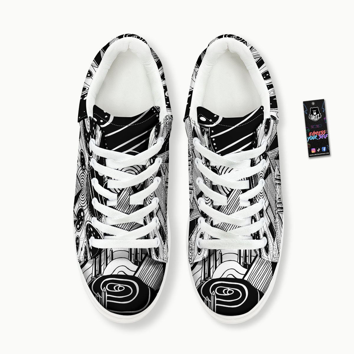 Pyramid UFO Print Platform Shoes-grizzshop