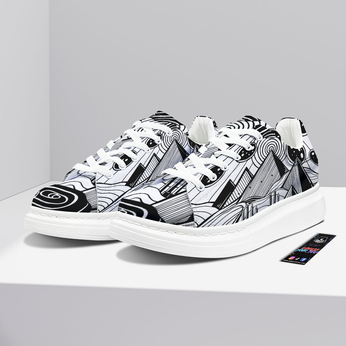 Pyramid UFO Print Platform Shoes-grizzshop