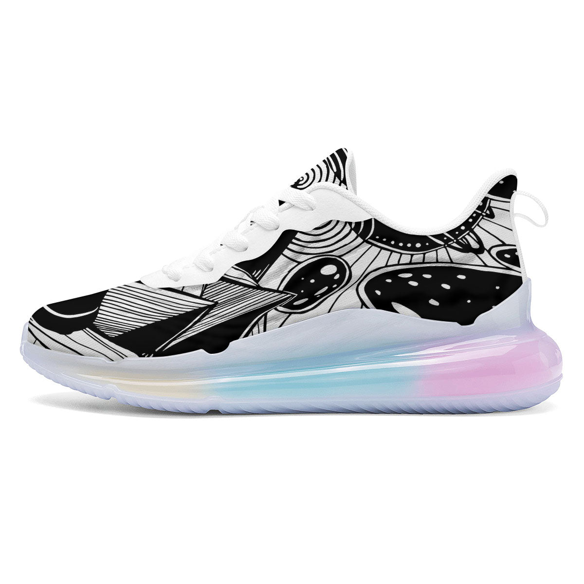 Pyramid UFO Print Running Sneakers-grizzshop