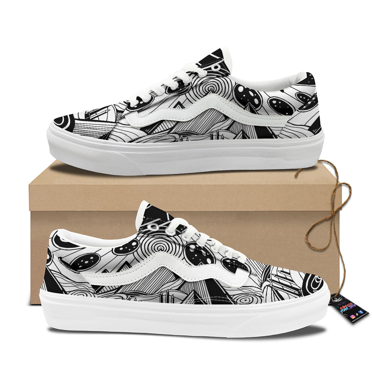 Pyramid UFO Print Skate Shoes-grizzshop