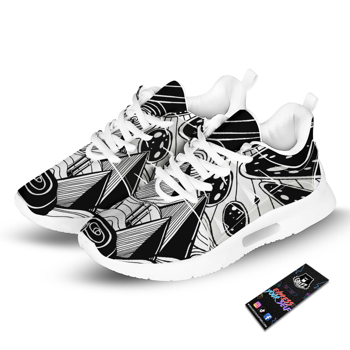 Pyramid UFO Print Tennis Shoes-grizzshop