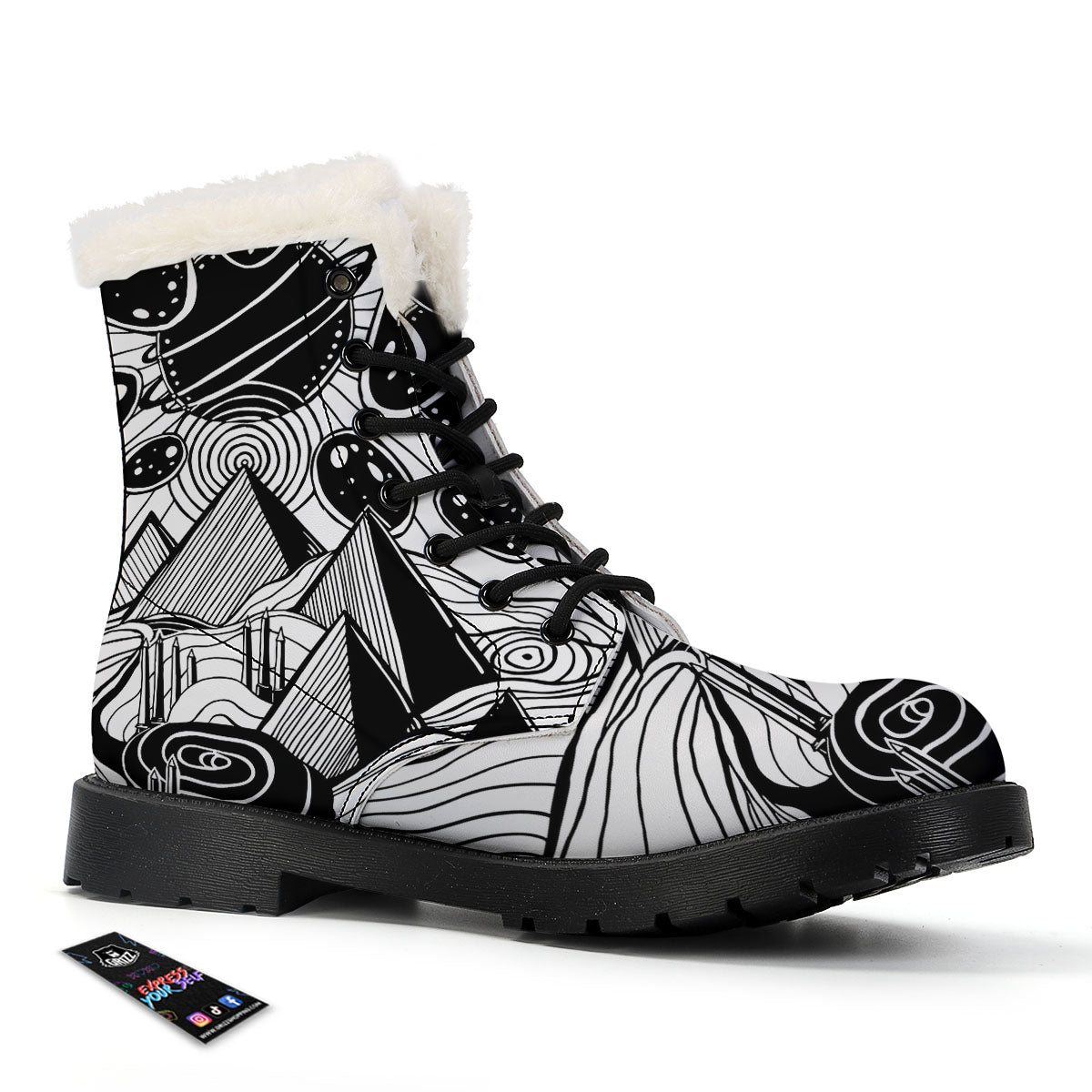 Pyramid UFO Print Winter Boots-grizzshop