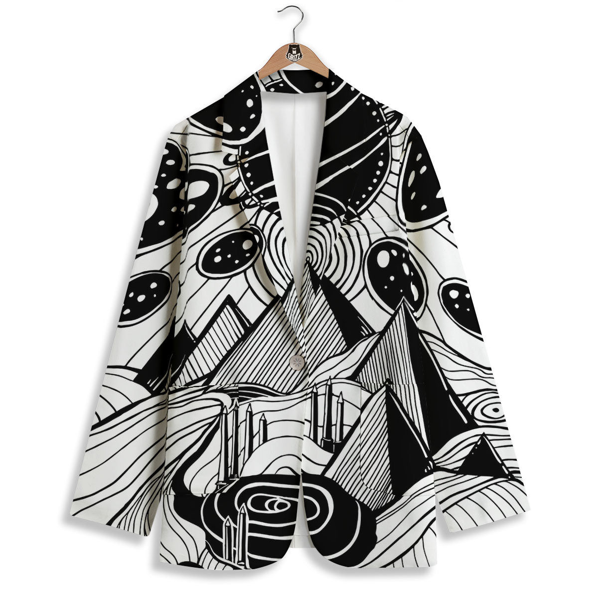 Pyramid UFO Print Women's Blazer-grizzshop
