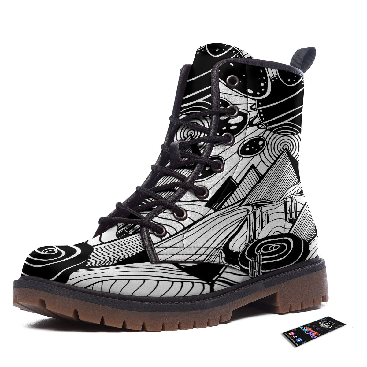 Pyramid UFO Print Work Boots-grizzshop