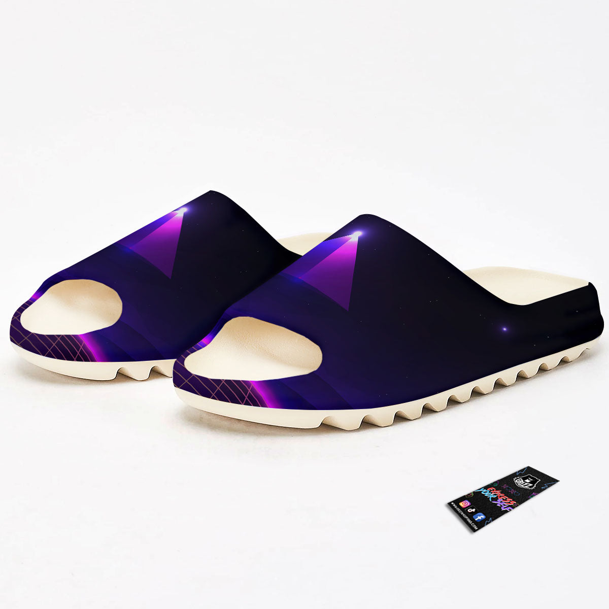 Pyramid Cloud Purple Print Sandals-grizzshop