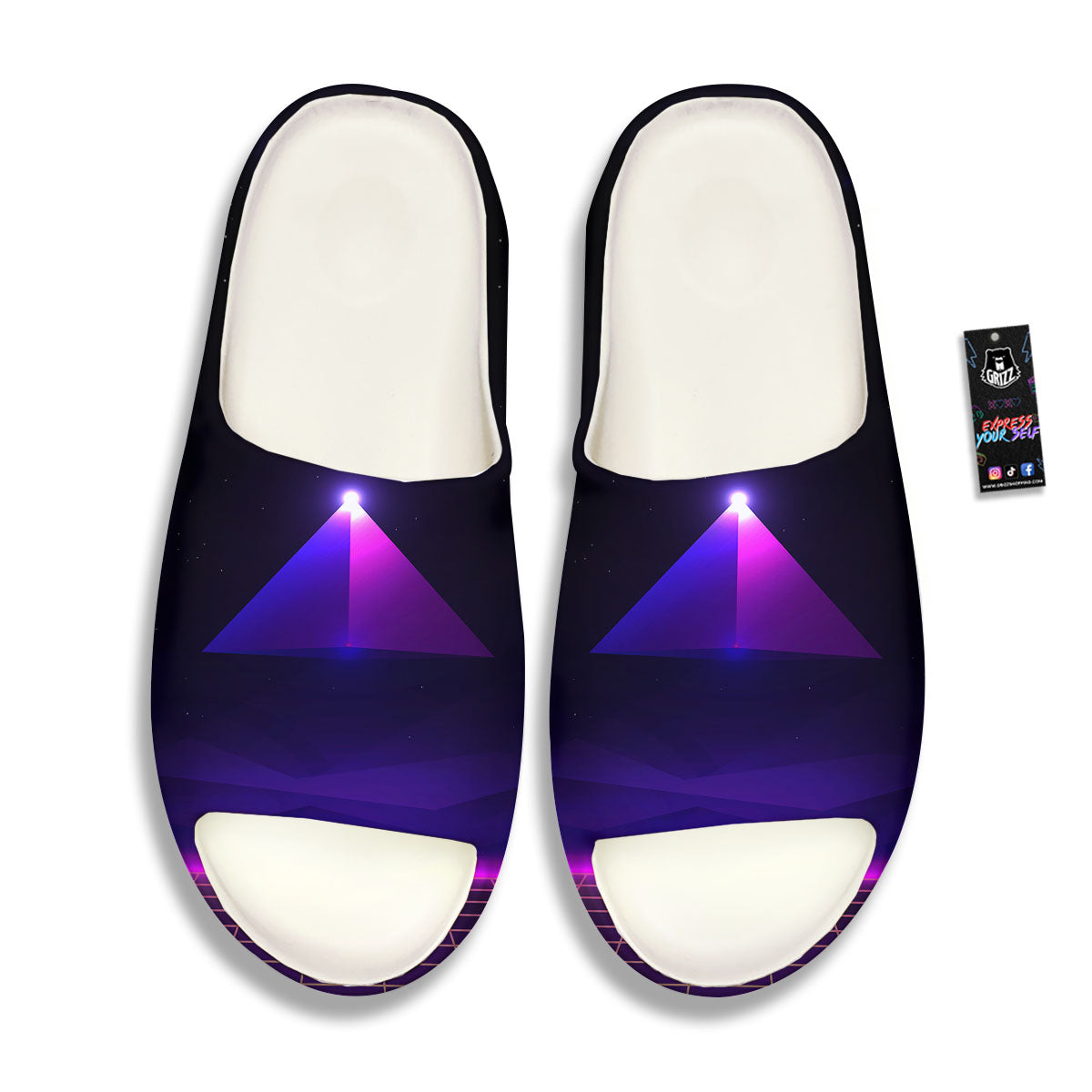 Pyramid Cloud Purple Print Sandals-grizzshop