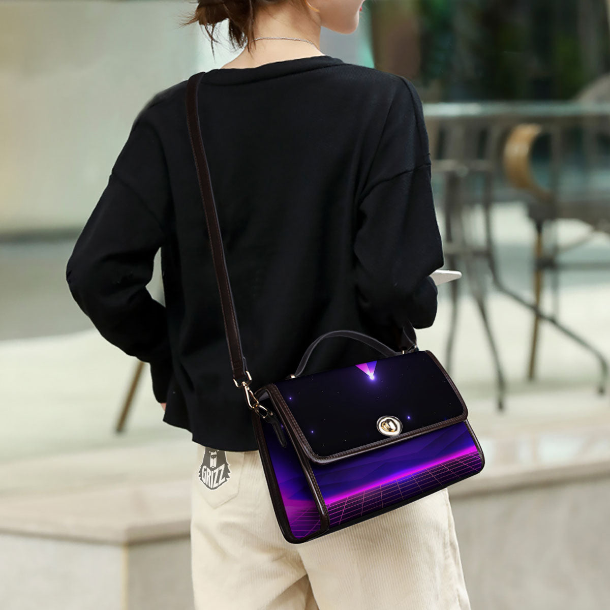 Pyramid Cloud Purple Print Women's Satchel Bag