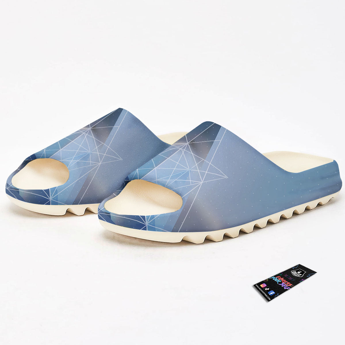 Pyramid Geometric Print Sandals-grizzshop