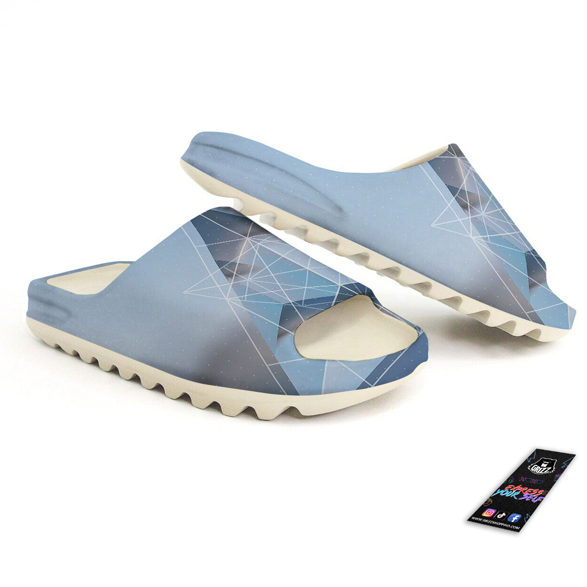 Pyramid Geometric Print Sandals-grizzshop