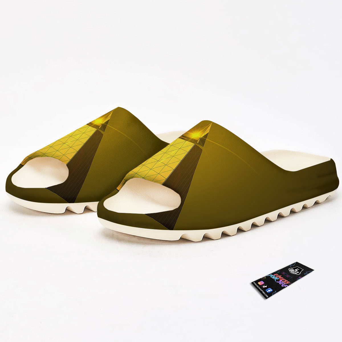 Pyramid Golden Print Sandals-grizzshop