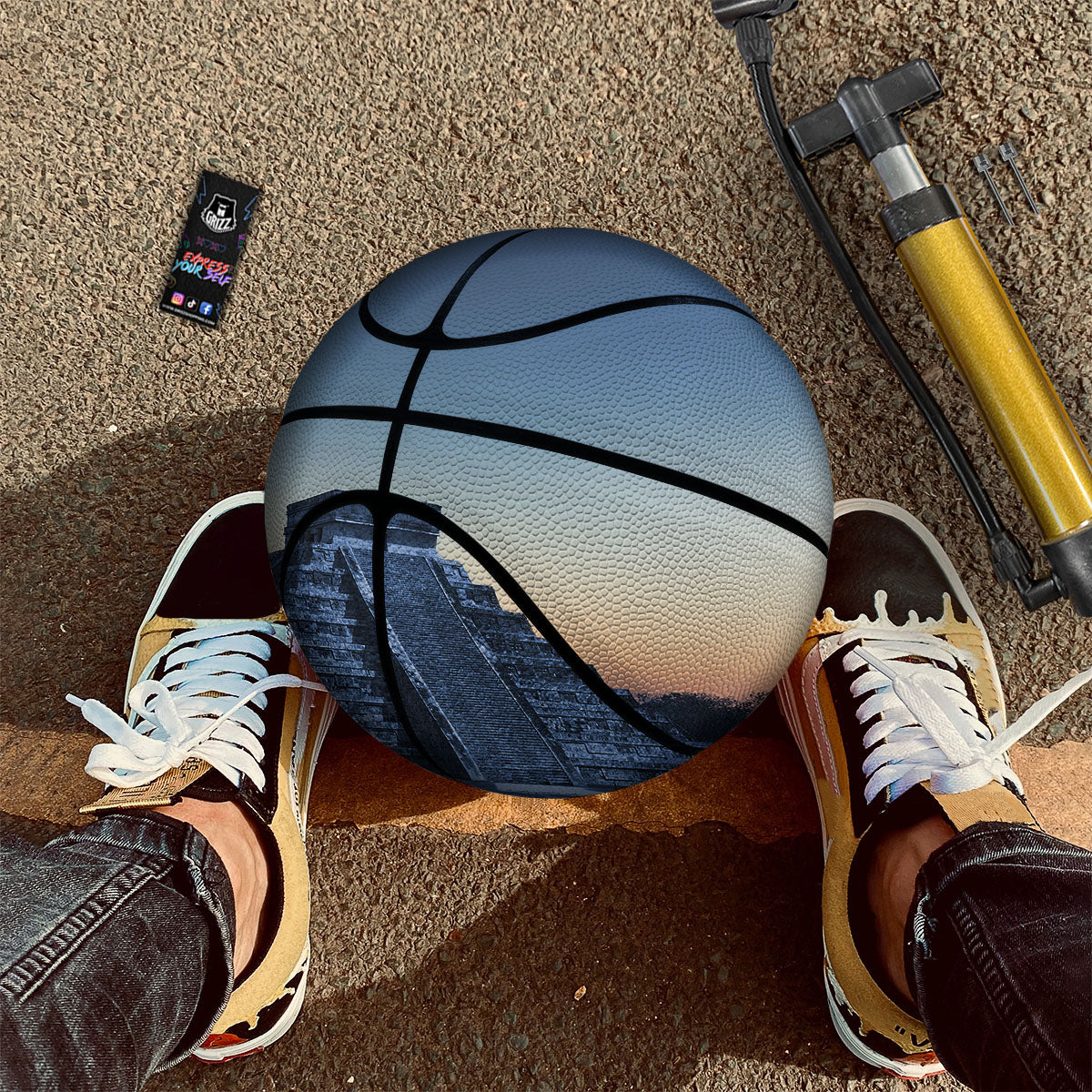 Pyramid Mayan Print Basketball