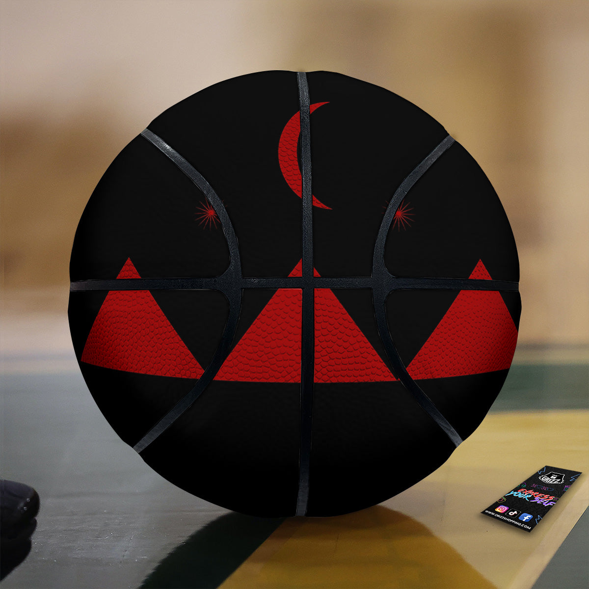 Pyramid Red Moon Print Basketball