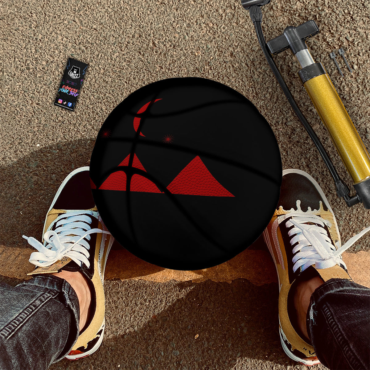 Pyramid Red Moon Print Basketball