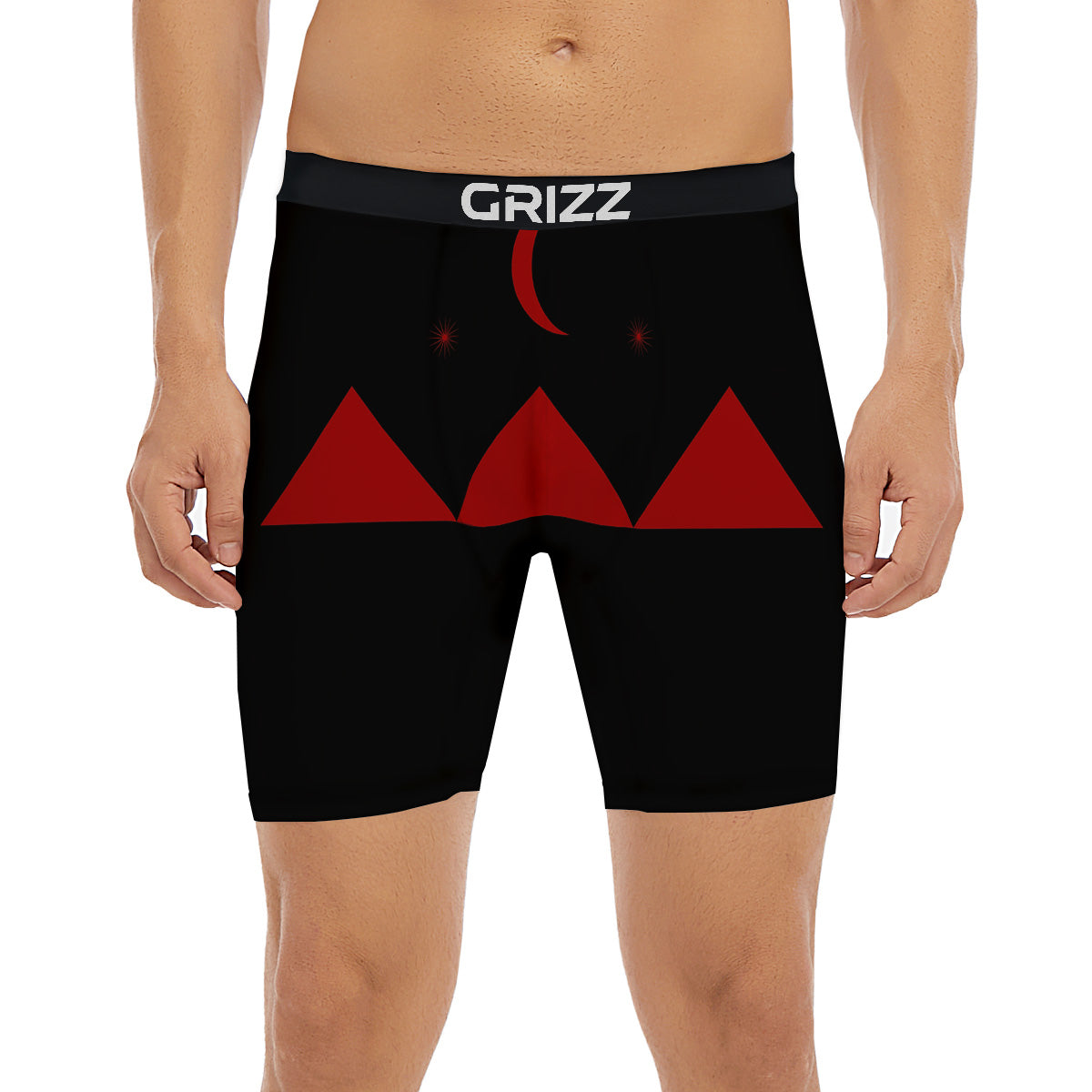 Pyramid Red Moon Print Boxer Briefs