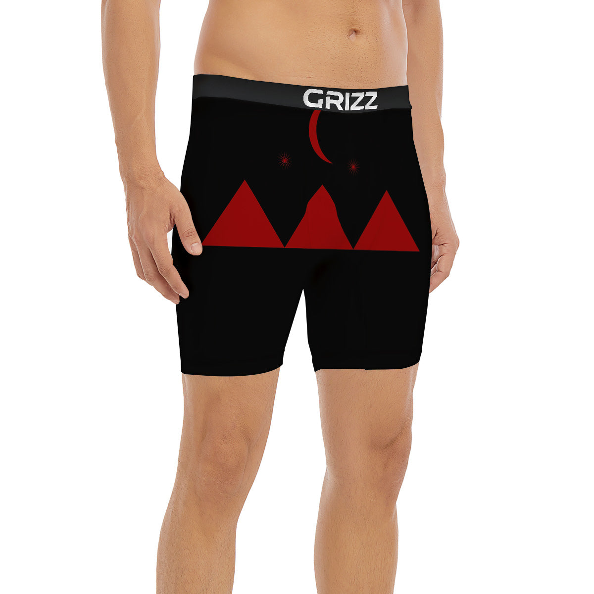Pyramid Red Moon Print Boxer Briefs