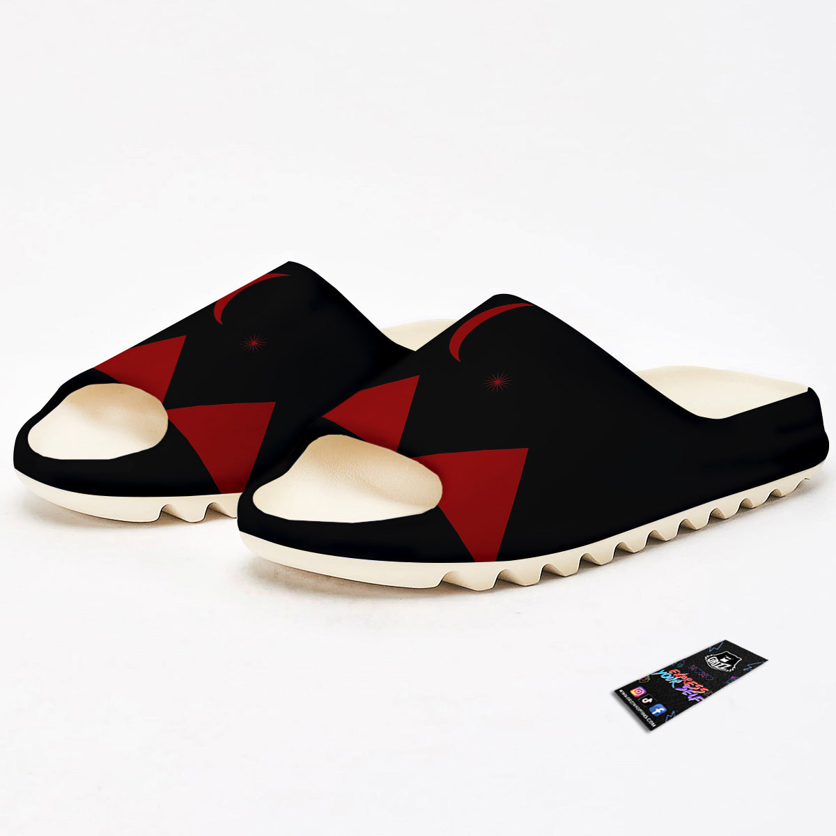 Pyramid Red Moon Print Sandals-grizzshop