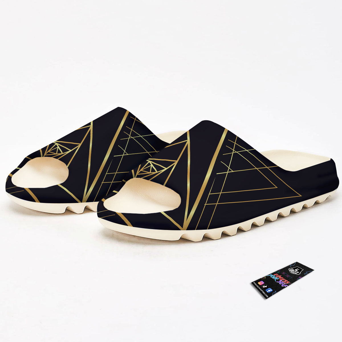 Pyramid Rose Print Sandals-grizzshop