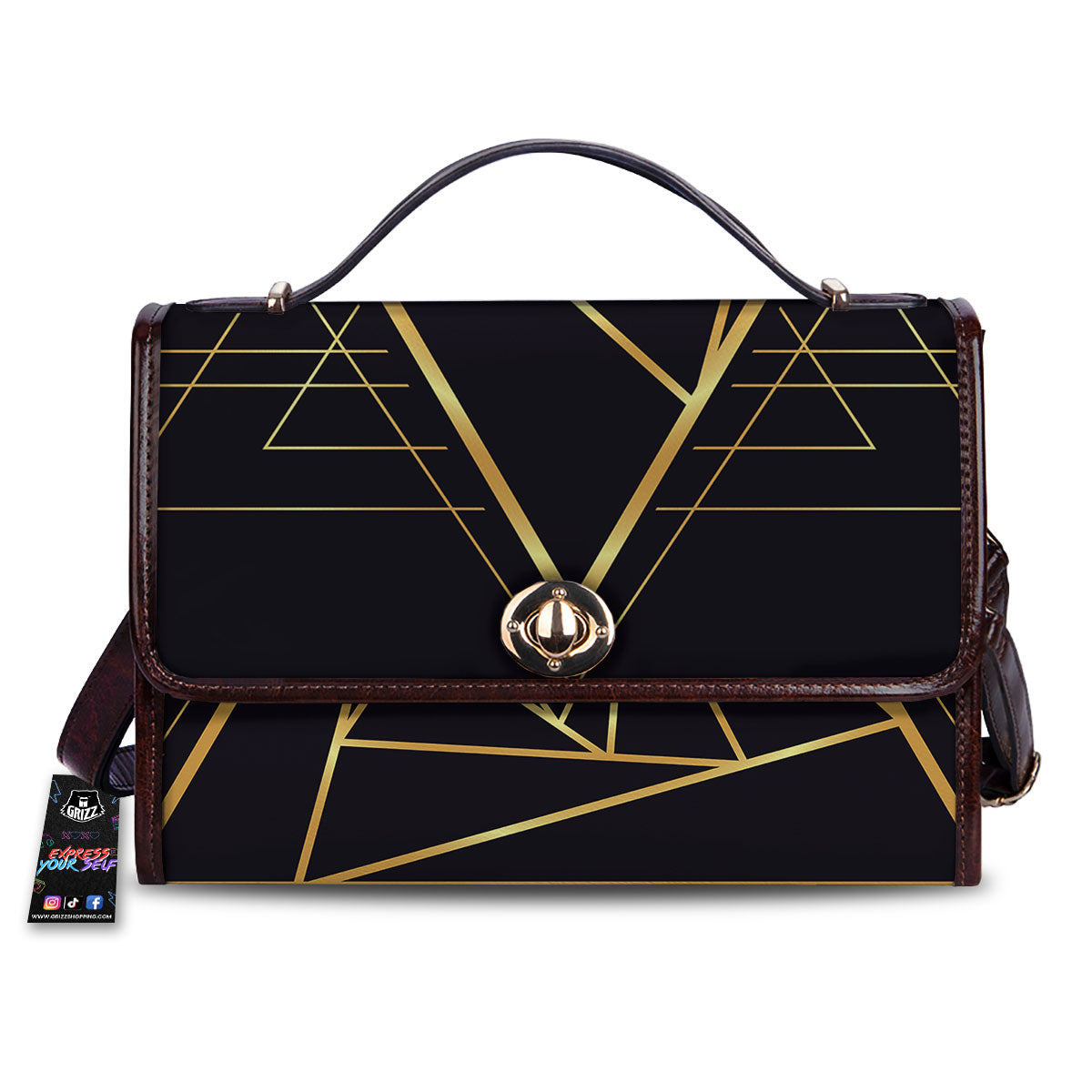 Pyramid Rose Print Women's Satchel Bag