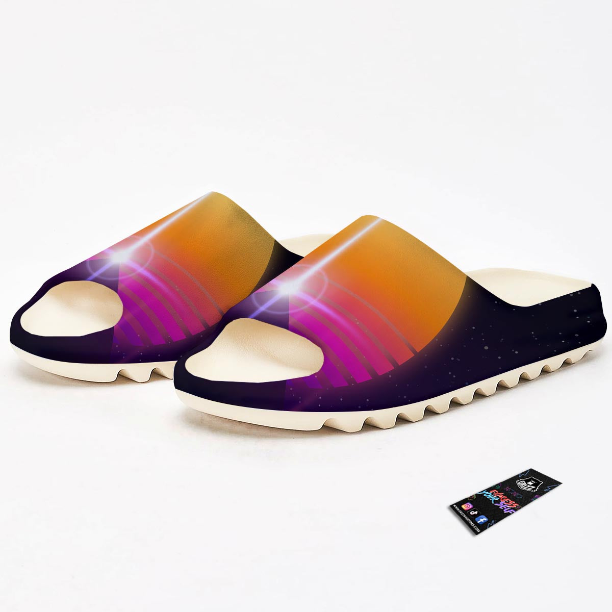 Pyramid Synthwave Print Sandals-grizzshop