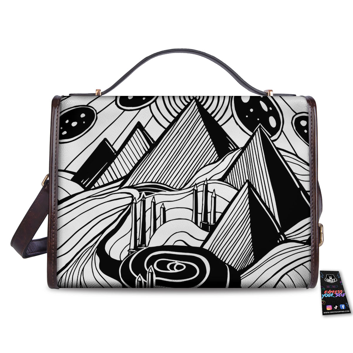 Pyramid UFO Print Women's Satchel Bag