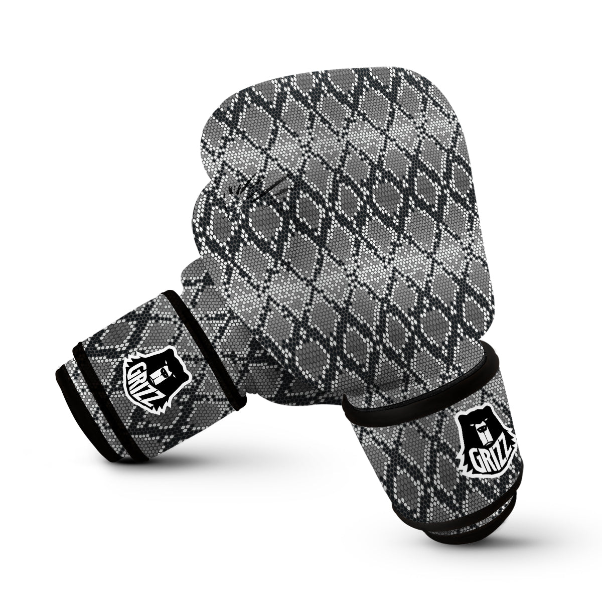 Python Skin Snakeskin Pattern Print Boxing Gloves-grizzshop