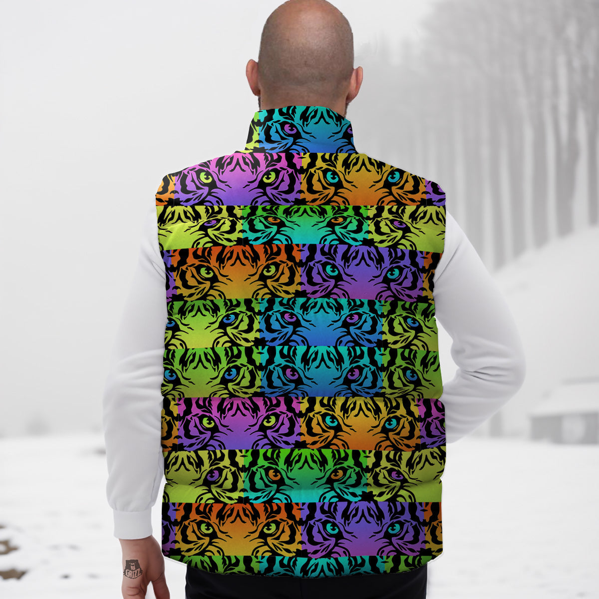 Python Skin Snakeskin Pattern Print Down Vest
